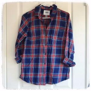NEW navy tartan plaid shirt from Old Navy